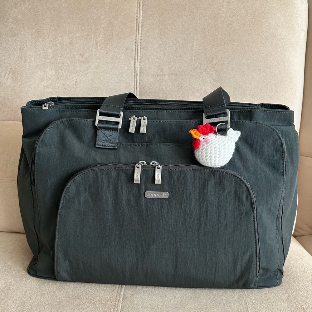 Baggallini Large Carryall Shoulder Bag, Trolley Sleeve |Work, Travel, Diaper Bag